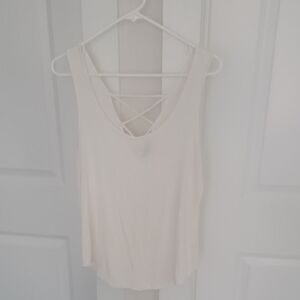 Ambiance Cream Tank Top with Crisscross Back